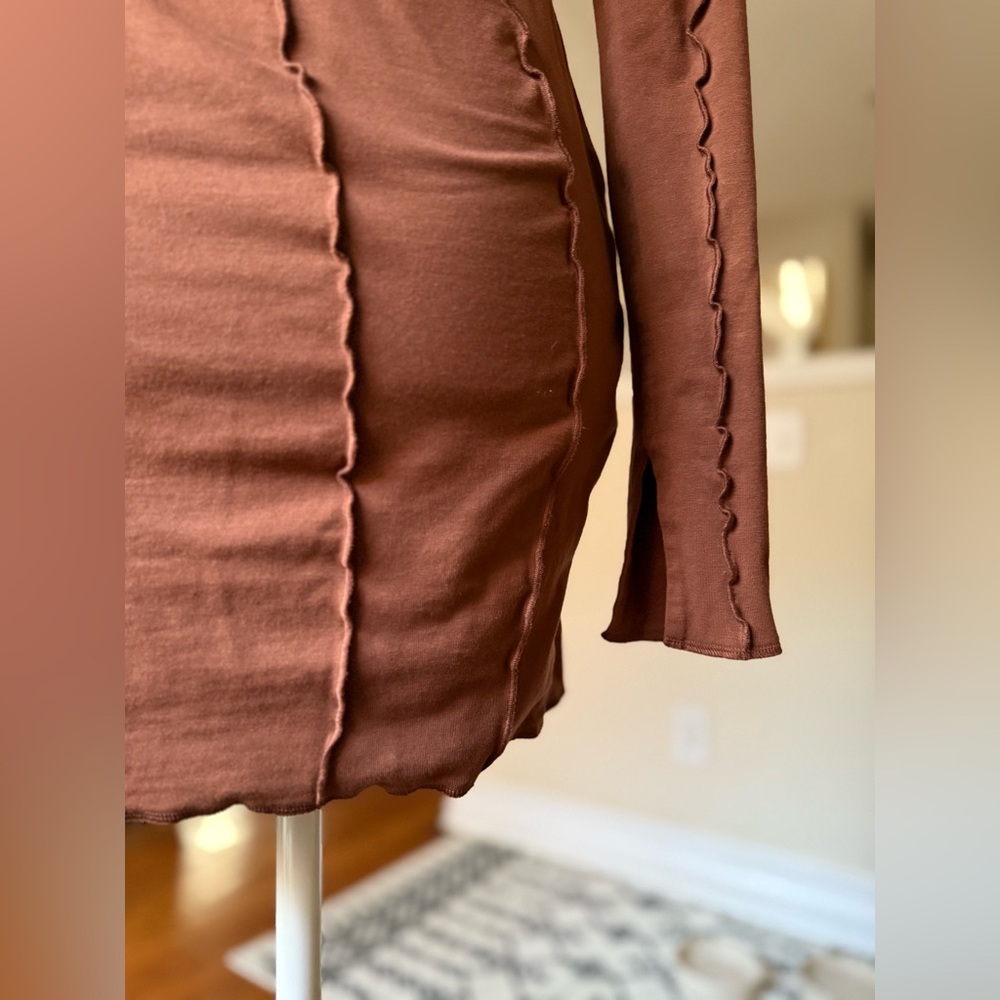 Oh Polly Chocolate Long Sleeve Dress - Picture 6 of 8